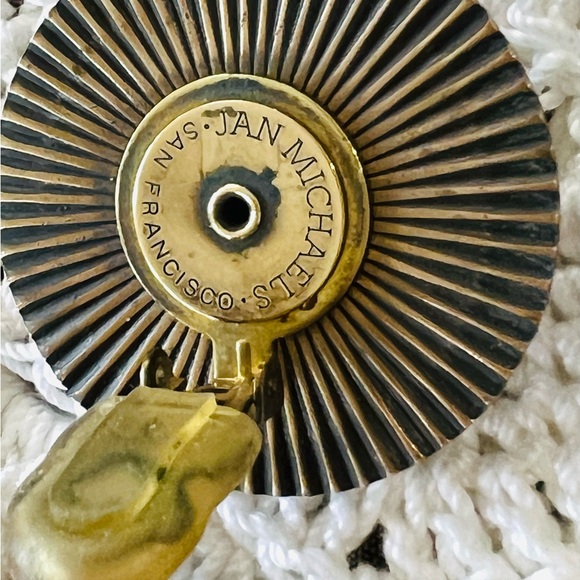 Jan Michaels San Francisco bold oversized round garnet vintage clip on earrings - Picture 6 of 8